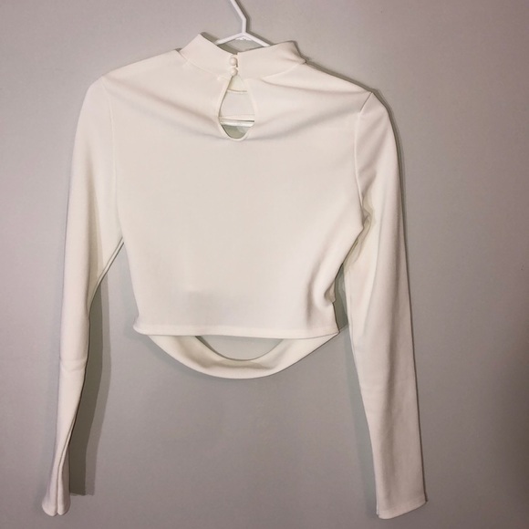 White cutout long sleeve - Picture 2 of 4